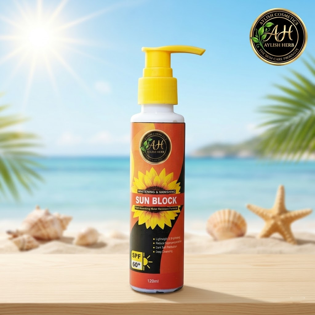 Aylish Herb Whitening & Vanishing Sun Block SPF 60+ (120ml)